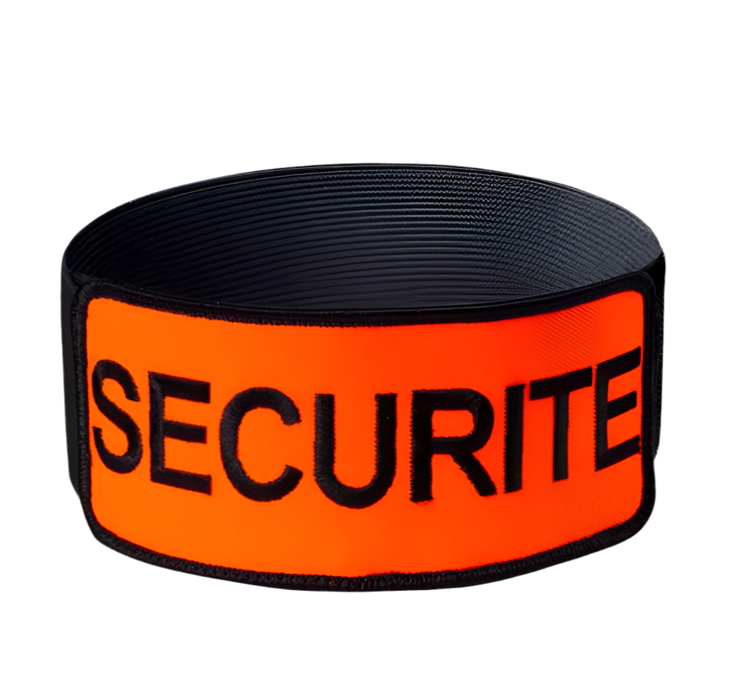 Brassard EXPERT ORANGE brodé SECURITE NOIR