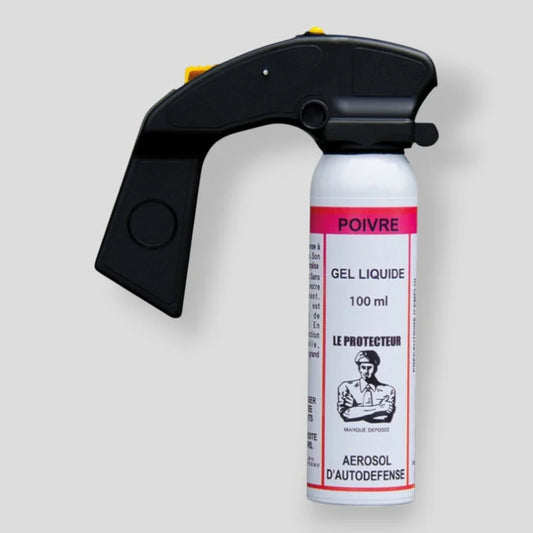 Aérosol de défense Gel Poivre Super Pro avec poignée - 100ml